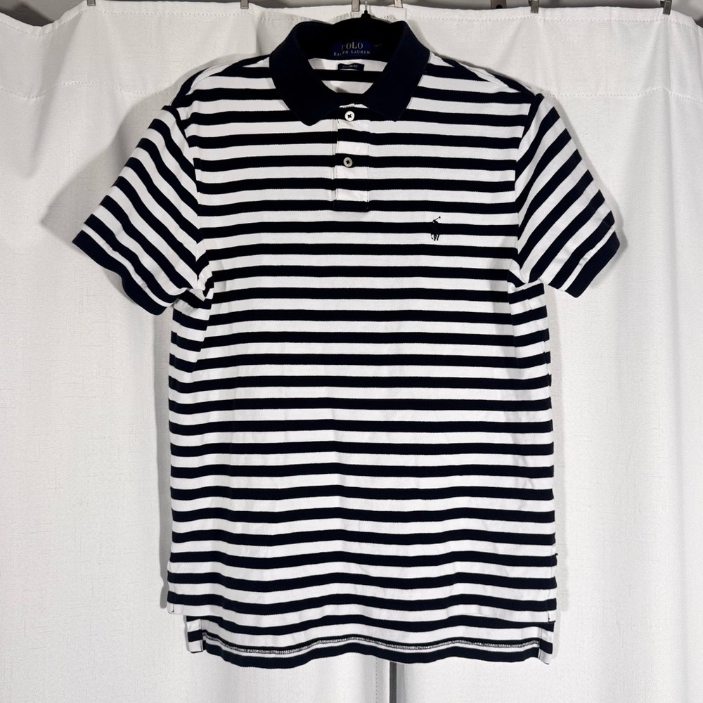 Polo Ralph Lauren Black White Striped Polo Shirt